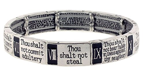 4030037 10 Commandments Stretch Bracelet Christian Scripture Religious Thou4
