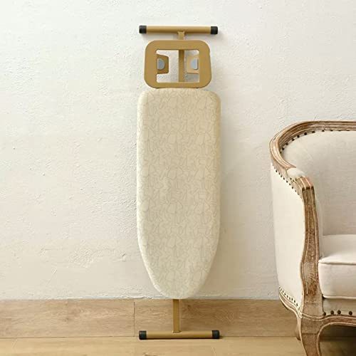 Bügelbrett mit T-Bein, höhenverstellbar, faltbar, Dampfbügeleisenablage, Bezug aus 100% Baumwolle mit extra dickem Polster für bequemes Bügeln, ideal für Hauswäsche oder Schlafsäle