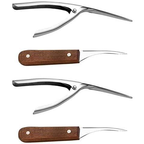 Kichvoe 4pcs Shrimp Deveiner Tool Shrimp Cleaner and Deveiner Tool Shrimp Peeler and Shrimp Stainless Steel Seafood Tools Cover