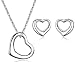 Produktbild Sreema London Kette (41-46 cm) mitOpen Heart-Anhänger und -Ohrsteckern, 925 Sterlingsilber - ein Satz mit Geschenkbox