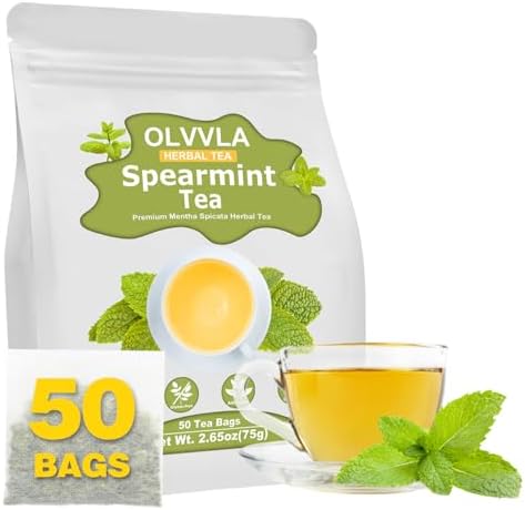 Olvvla - Spearmint Tea Bags - 1.5g X 50 Count - Pure Spearmint Leaves