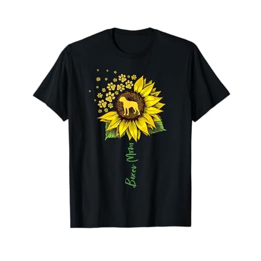 Boxer Mom Sunflower Boxer Dog Gifts Dog Mom Mama T-Shirt
