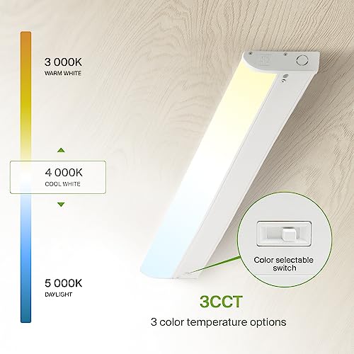 Image of ASD LED Under Cabinet Lighting, 48 inch 24W 1758 LM, Dimmable Hardwired Under Cabinet Lights for Kitchen, 3000K Soft /4000K Cool /5000K Daylight, Under Counter Light Fixtures, ETL, White