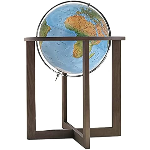 Waypoint Geographic San Marino Globe, 20” Illuminated Decorative Globe, Multi-Directional Mounting, Standing Floor World Globe For Home, Library, or Office Decor, Blue Cover