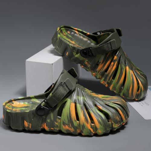 Image of Monstera Slippers, Variegated Monstera Shoes, Non-Slip Soft Lightweight Bathroom Slides Unisex