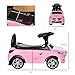 Aosom Kids Ride On Push Car, Foot-to-Floor Walking Sliding Toy Car for Toddler with Working Horn, Music, Headlights and Storage, Pink