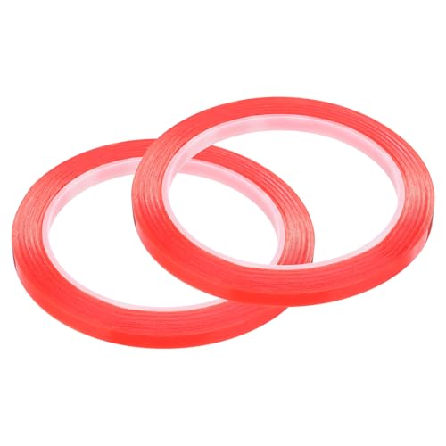 Image of MECCANIXITY 2Pcs 6mm(1 /4 inch) x 10m Phone Repair Adhesive Tape LCD Screen Repair Sticker Double Sided for Cell Phone Tablet Laptop Clear Red