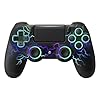ECHTPower Wireless Controller für PS-4, RGB Controller mit Dual Vibration, 1000mAh Akku, 6-Achsen, Touchpanel, Audiobuchse, Screenshot, Gamepad kompatibel mit PS-4/Pro/Slim/PC-Leiterplatte