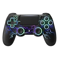 ECHTPower Wireless Controller für PS-4, RGB Controller mit Dual Vibration, 1000mAh Akku, 6-Achsen, Touchpanel, Audiobuchse, Screenshot, Gamepad kompatibel mit PS-4/Pro/Slim/PC-Leiterplatte