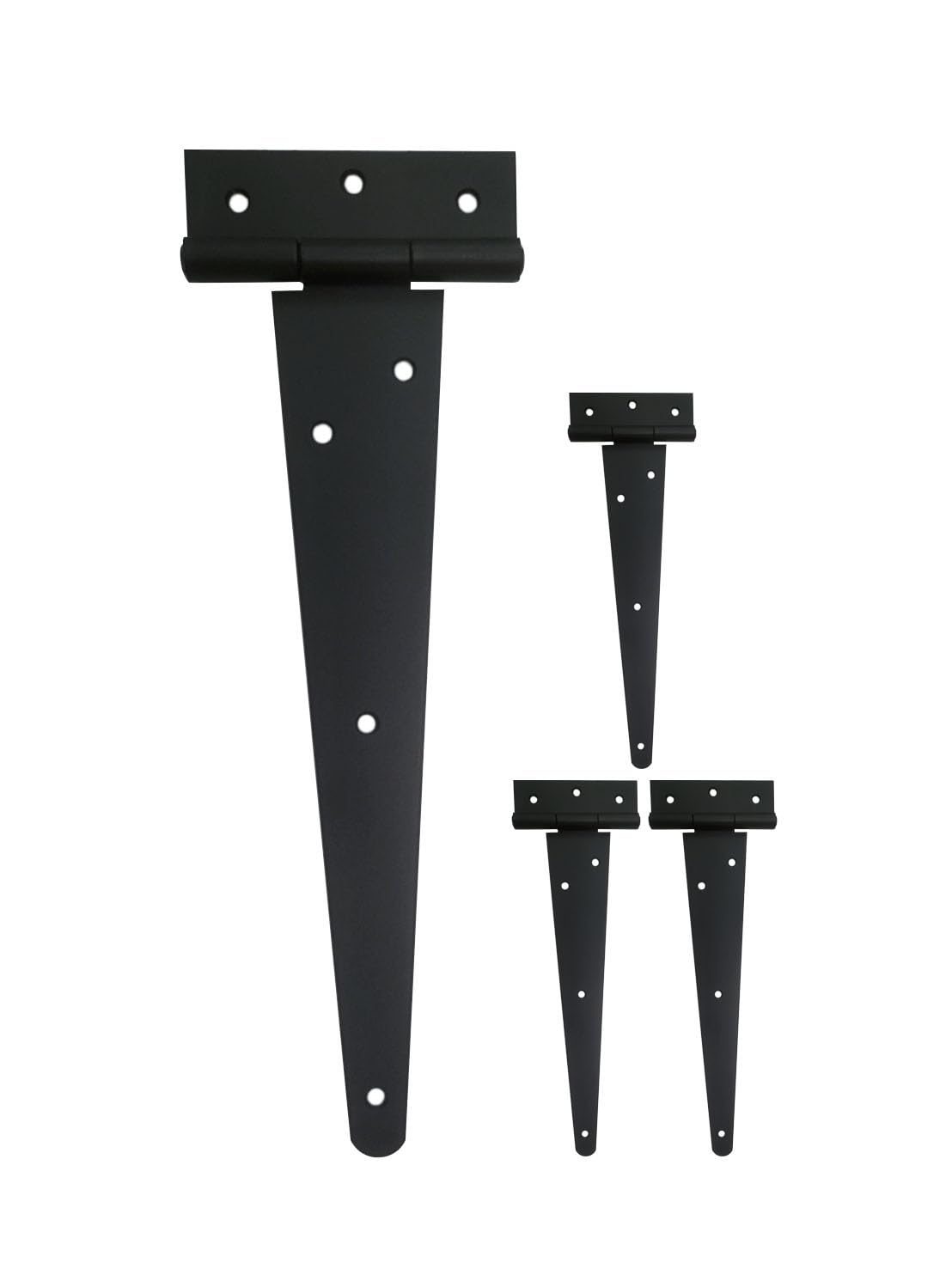 Charnières en T robustes 35.6x12.7mm acier noir ferrure de porte