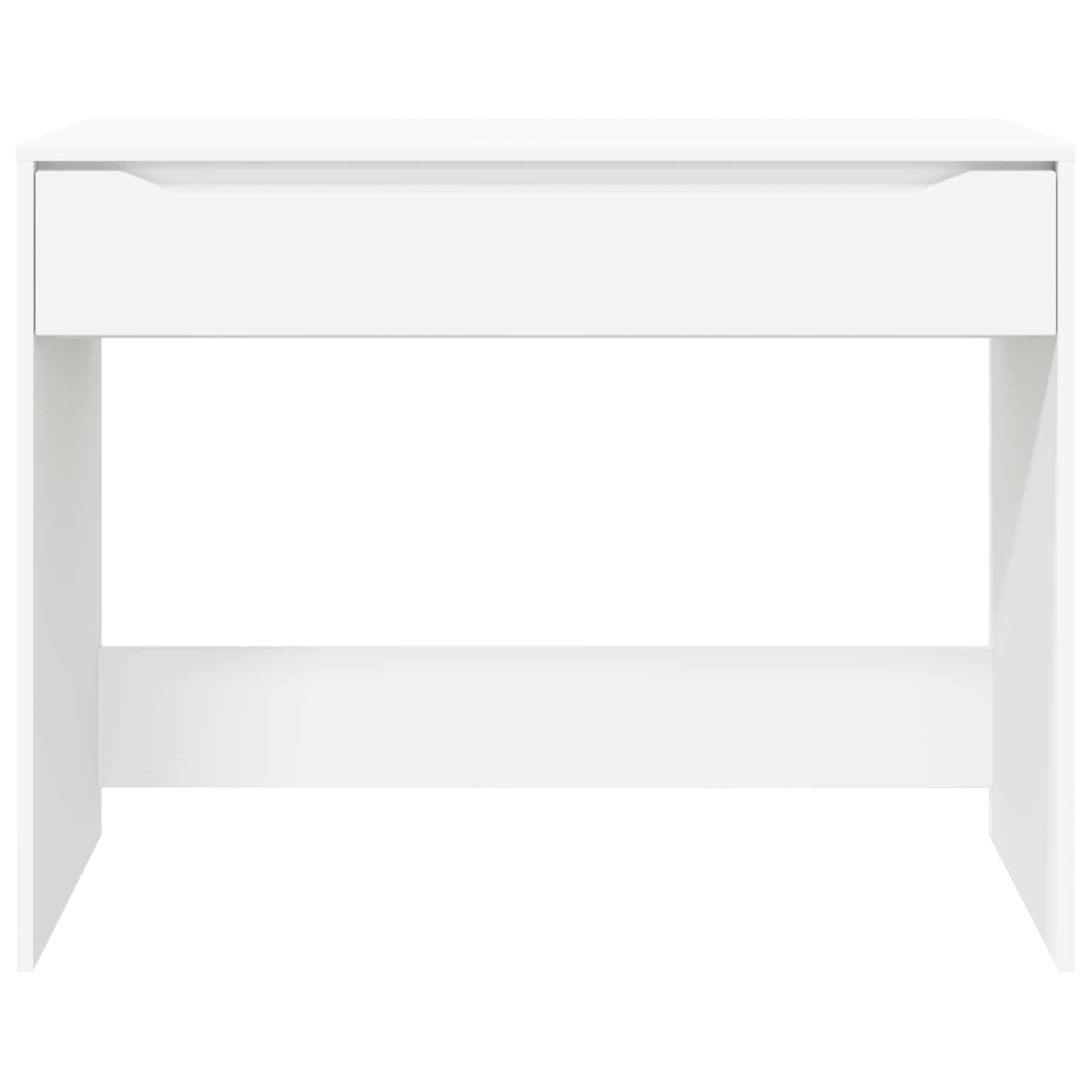 Scrivania bianca con cassetto in legno costruito 100 x 50 x 78 cm