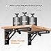 Ravinte 10 Inch Folding Shelf Brackets - Matte Black Collapsible Heavy Duty Brackets for Table Bench - Space Saving, 2 Pack ﻿