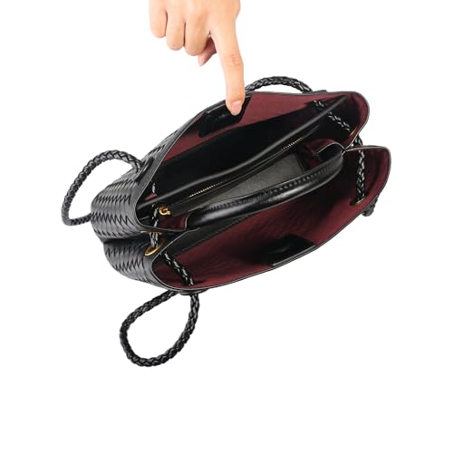 Bolso Tote tejido para mujer con asa superior y bandolera miniatura 7
