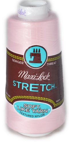 Maxi Lock Hilo para Overlock Texturizado de Nylon Rosado Stretch 2000 yd MWN-32039 miniatura 1