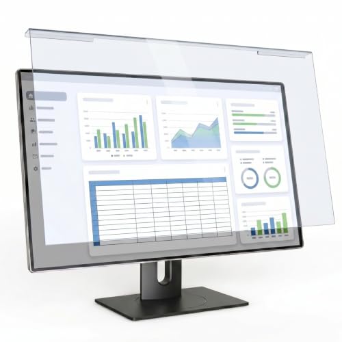 CHEERWE Hanging Blue Light Screen Protector for 23 23.6 23.8 24 Inch Monitor | Filters Blue Light & 99% UV |9H Acrylic Bubble-Free | Fits 16:9 Widescreen (21.5 12.6 inch)