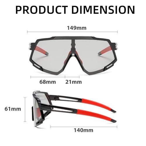 Image of Karsaer Oversized Photochromic Sports Sunglaases Men Women Polarized Cycling Fishing Glasses UV400 Protection E1260