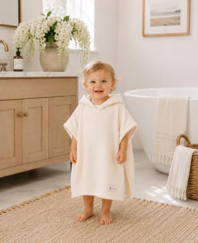 Image of Hooded Poncho Towel for Babies, Kids, and Toddlers - Versatile Swim and Bath Coverup for Beach and Pool Fun