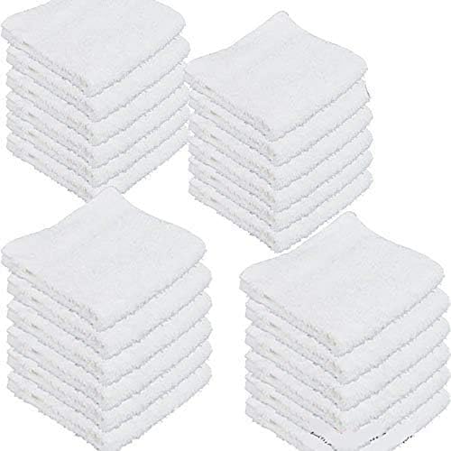 IZO All Supply24 Pack White Hands Towels Fingertip Towel Make Up Face Wipes Highly Absorbent Washcloths (12" Wx12 L)
