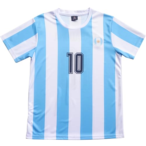 Vintage Argentina Diego Home #10 Retro Football Soccer Kids Jersey Shorts Socks Set Youth Sizes4
