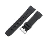 Cinturino for orologio impermeabile in silicone resistente al sudore da 24 mm adatto for Casio PRG-650/PRW-6600/Prg600 Protrek Series(Black-Steel-K5)