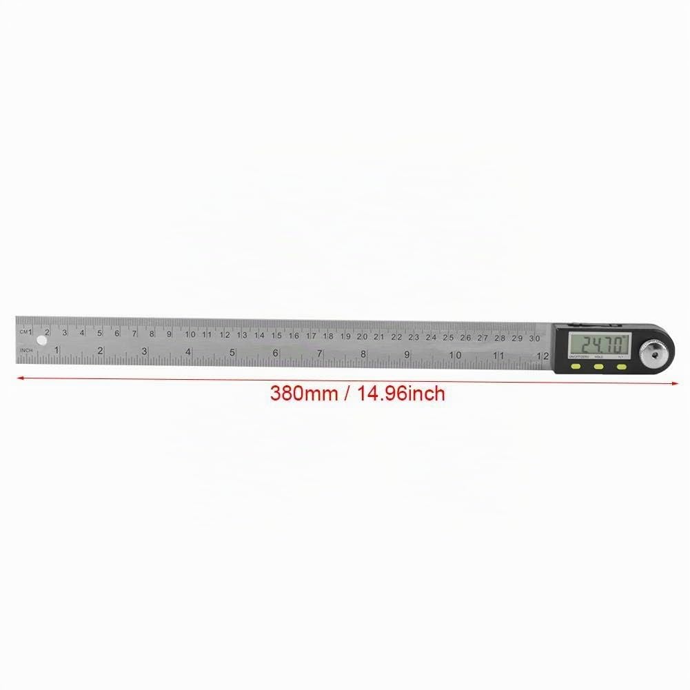 Règle D'angle Numérique 2 En 1 Angle Finder 0-300mm 360 ° Acier Inoxydable Rapporteur Electronique Goniomètre Jauge Règle Écran LCD Avec Fonction De Verrouillage