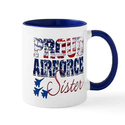 Taza de cerámica de 11 oz blanco y azul marino miniatura 1