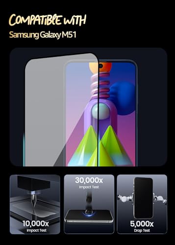 Image of Lensarmor Compatible with Samsung Galaxy M51 Screen Protector (1 Pack) - Premium 9H Tempered Glass, Military-Grade Protection, HD Clear Display, Anti-Fingerprint & Case-Friendly Fit