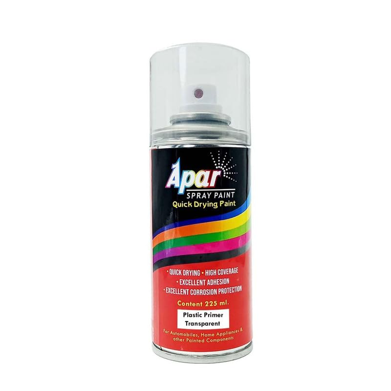 APAR Spray Paint PLASTIC PRIMER Transperent-225 ml (Pack of 1-pcs), To promote Adhesion on multiplastic surfaces Like helmet, bumper and other acrylic & fiber parts
