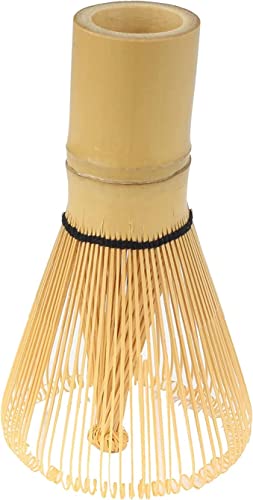 BambooMN Japanese Matcha Whisk Chasen - Traditional Handcurled 100 Tate Matcha Utensil - Natural Golden Brown - 10 Pieces