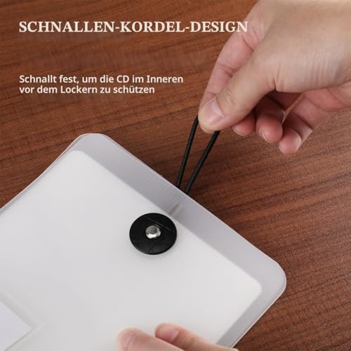 TOVINANNA CD Tasche 12 Stück, Tragbare DVD Hülle für Auto und Reise, Transparente Aufbewahrungstasche aus PP, Platzsparender Organizer für Kinder und Musiksammler, Staubdichtes Case