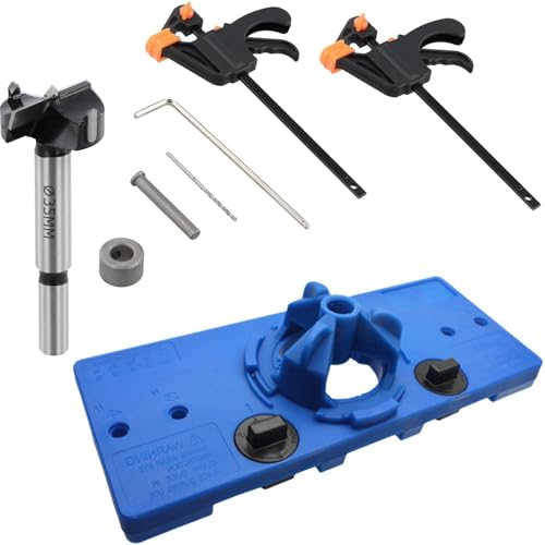 La Mejor Selección de Vinotecas , tabla con los diez mejores. 42 MBLNBVN Perforadora de Bisagra de 35mm, Con 2 clips F, Plantilla para Bisagras ocultas Ajustable, Herramientas Carpintería para Perforación Adecuado para vinotecas y...