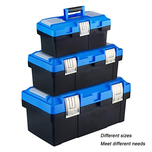 Boîte à outils en plastique robuste avec loquet de sécurité Blackc