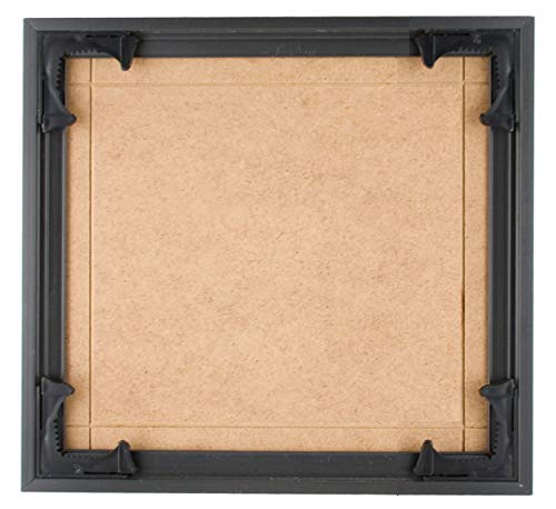 Quadro Frames 7X7 Inch Picture Frame, Black, Style P375-3/8 Inch Wide Molding #TOP1