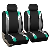 FH Group FB033MINT102 Universal Fit Mint Bucket Automotive Seat Covers fits Most Cars, SUVs, and Trucks (Modernistic Airbag Compatible, Set of 2)