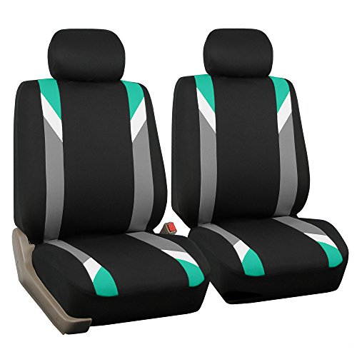 teal and black seat covers - FH Group FB033MINT102 Universal Fit Mint Bucket Automotive Seat Covers fits Most Cars, SUVs, and Trucks (Modernistic Airbag Compatible, Set of 2)