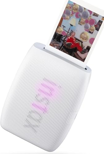 Image of FUJIFILM X Half Digital Camera with Fujifilm Instax Mini Link 3 Smartphone Printer and Sunshine Microfiber Cleaning Cloth... (Black, Clay White Printer + 20 Sheets)