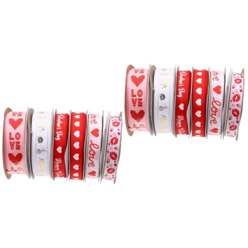 Ruban décoration fleur Saint-Valentin Healvian à motif cœur pour activité manuelle et DIY