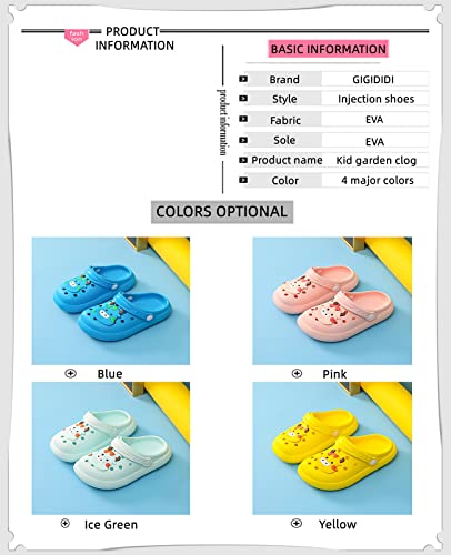 Gigididi Kid Garden Clog Slip On Shoes Classic Beach Pool Shower Sport House Sandals Slippers Home Room Shoes Indoor Outdoor For Toddlers Children Youth Boys Girls Light Green Size 12.5-13 Little Kid #TOP5