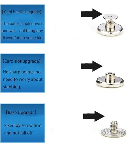 image for 12 Pcs Button for Sewing Metal Jeans,ICEYLI 17 mm No-Sew Nailess Remov