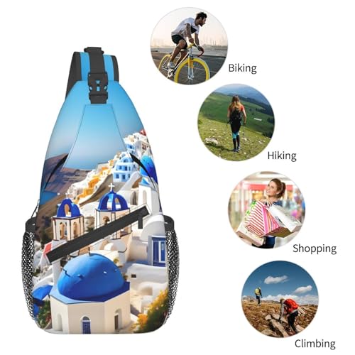 Bolso cruzado Santorini con estampa vista al mar miniatura 6