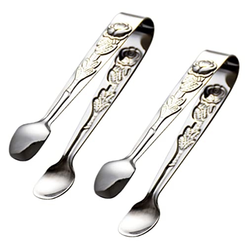 2pcs Stainless Steel Food Tongs Ice Tube Clip Foods Tongs??????? Ice Cube Clips Mini Serving Tongs Mini Food Tongs Cookie Clips Stainless Steel Food Clips Stainless Steel Ice Tongs