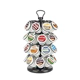BLACKSMITH FAMILY K Cup Holder, K Cup Carousel, Coffee Pods Storage Organizer Stand (Black, 32 Pods Capacity K/D Design)