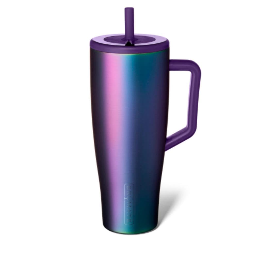 BrüMateEra 40 oz Tumbler with Handle and Straw | 100% Leakproof Insulated Water Bottle Tumbler with Lid and Flexible SoftSip Straw | Made of Stainless Steel | Cup Holder Friendly | 40oz (Dark Aura)