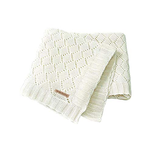 Manta de bebé mimixiong 100% poliéster para 80x100 cm (Marfil) Cover