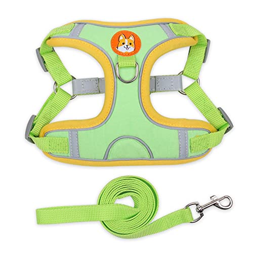 Watreketal Correa de pecho para mascotas pequeñas, a prueba de escapes, tipo chaleco, arnés de cuerda de tracción reflectante, collar de perro, cuerda de tracción para perro