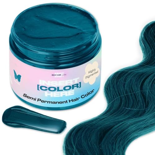 Image of INH Semi Permanent Hair Color | Color Depositing Conditioner, Aquamarine Hair Dye | No Bleach No Peroxide Temporary Blue Green Tint for Women, Men | Vegan, Ammonia Free, Sulfate Free, Ready to Use 6oz