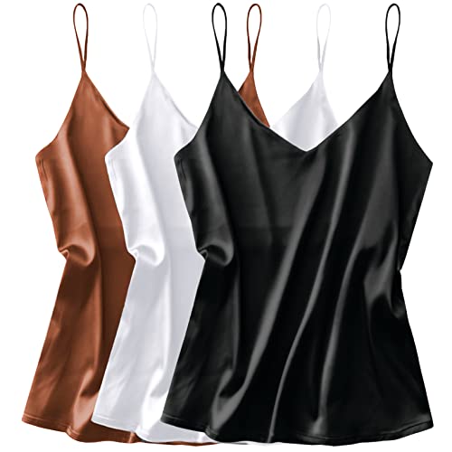 Ekouaer Unterhemden Spaghettiträger Damen Satin Basic Top Tanks...
