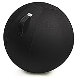 Backerz Siège Ballon 75cm - Balle intérieure PVC Résistante, Capacité 110kg, Caoutchouc, Housse Lin Doux Lavable - Chaise Ballon Ergonomique Bureau & Yoga, pour Bonne Posture – Noir