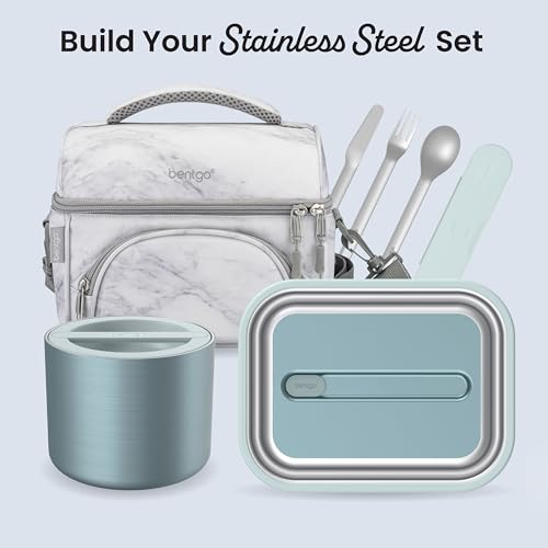 Image of Bentgo MicroSteel Leak-Proof Bento Lunch Box, Microwave & Oven-Safe