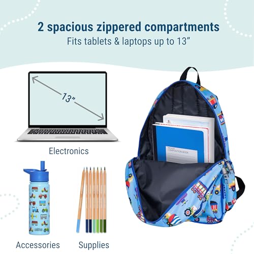 Wildkin Men's 15 Inch Backpack Preschool Kindergarten And Elementary School Patterns Coordinate With Our Lunch Boxes And Duffel Bags